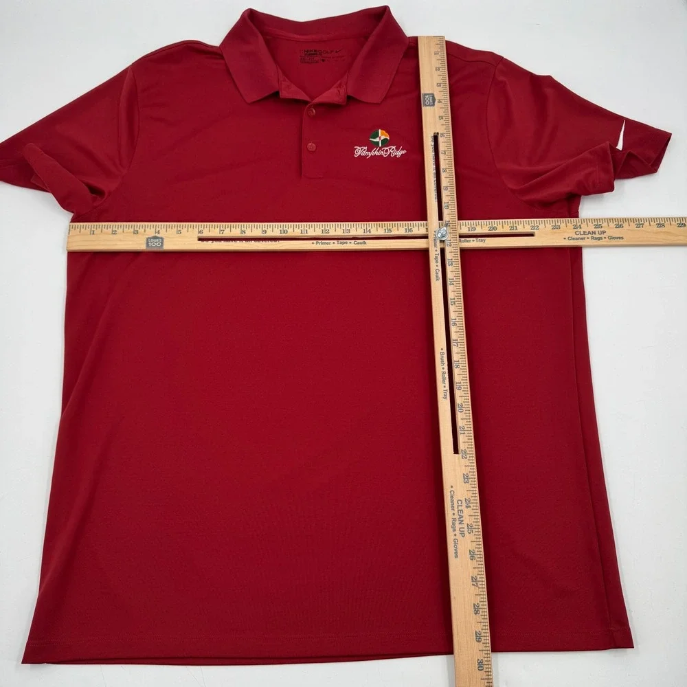 Nike Golf Red Dri-FIT Standard Fit Polo Shirt Pumpkin Ridge Golf‎ Club Mens XL